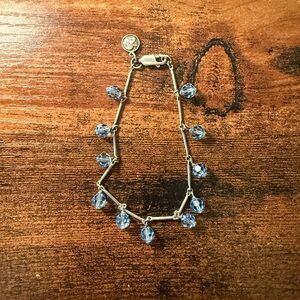Elegant Silver and Blue Crystal Bracelet